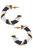 Annmarie Enamel Twisted Rope Hoop Earrings -  Navy/White