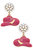 AP Style Cowboy Hat Earrings - Pink