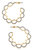 Ari Pavé Scalloped Hoop Earrings - Worn Gold
