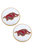 Arkansas Razorbacks Enamel Disc Stud Earrings - White
