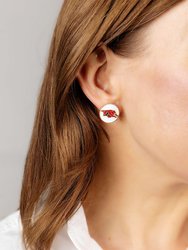 Arkansas Razorbacks Enamel Disc Stud Earrings