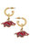 Arkansas Razorbacks Enamel Drop Hoop Earrings - Cardinal