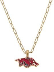 Arkansas Razorbacks Enamel Pendant Necklace - Cardinal