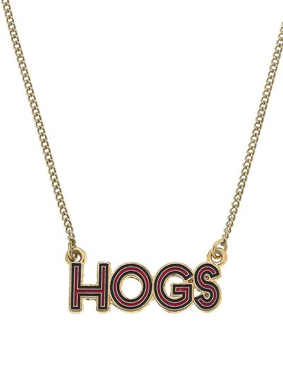 Canvas Style Arkansas Razorbacks Outline Enamel Necklace product