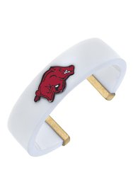 Arkansas Razorbacks Resin Logo Cuff Bracelet - White