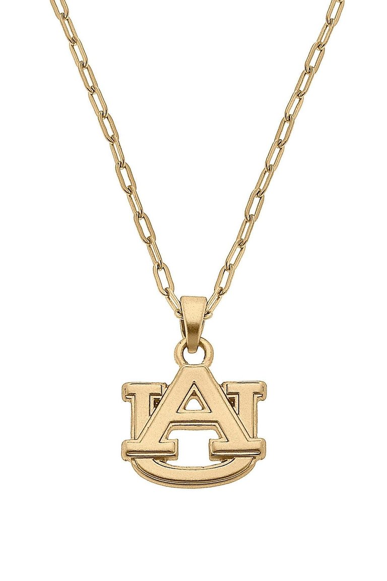 Auburn Tigers 24K Gold Plated Pendant Necklace - Gold