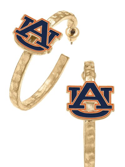 Canvas Style Auburn Tigers Enamel Logo Hoop Earrings product