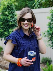 Auburn Tigers Resin Logo Hoop Earrings