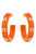 Auburn Tigers Resin Logo Hoop Earrings - Burnt Orange
