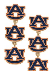 Auburn Tigers Triple Drop Enamel Earrings - Navy & Burnt Orange