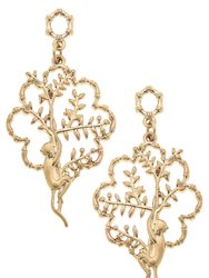 Aurelia Monkey Drop Earrings - Worn Gold