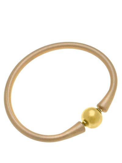 Canvas Style Bali 24K Gold Plated Ball Bead Silicone Bracelet In Metallic Gold product