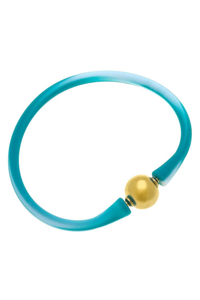 Bali 24K Gold Plated Ball Bead Silicone Bracelet In Tie-Dye Mint - Tie-Dye Mint