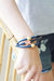 Bali 24K Gold Plated Ball Bead Silicone Children's Bracelet In Navy