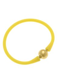 Bali 24K Gold Plated Ball Bead Silicone Children's Bracelet In Yellow - Yellow