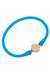 Bali 24K Gold Plated Cross Bead Silicone Bracelet In Aqua - Aqua