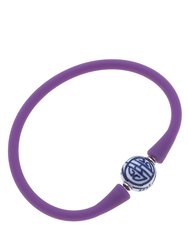 Bali Chinoiserie Bead Silicone Bracelet - Purple