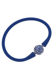Bali Chinoiserie Bead Silicone Bracelet - Royal Blue