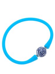 Bali Chinoiserie Bead Silicone Bracelet - Aqua