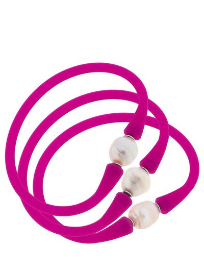 Canvas Style Bali Freshwater Pearl Silicone Bracelet Set of 3 product