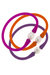 Bali Freshwater Pearl Silicone Bracelet Stack Of 3 In Magenta, Orange & Purple - Magenta, Orange & Purple