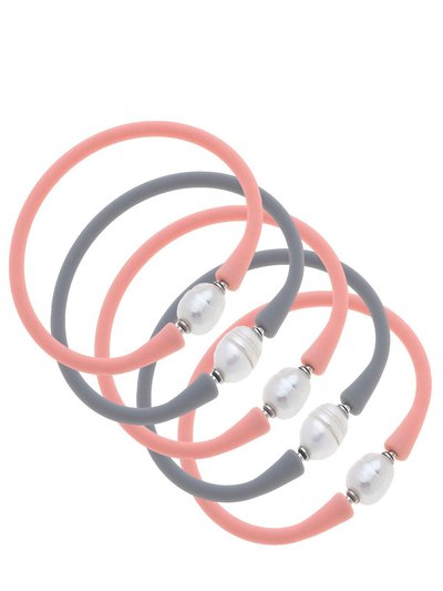 Canvas Style Bali Freshwater Pearl Silicone Bracelet - Stack of 5 product