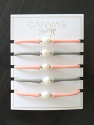 Bali Freshwater Pearl Silicone Bracelet - Stack of 5