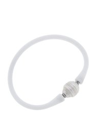 Bali Freshwater Pearl Silicone Bracelet - White