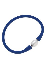 Bali Freshwater Pearl Silicone Bracelet - Royal Blue