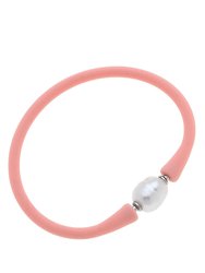Bali Freshwater Pearl Silicone Bracelet - Light Pink