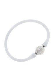Bali Freshwater Pearl Silicone Bracelet - White