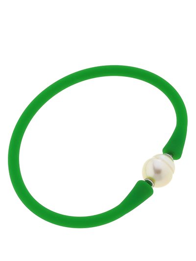 Canvas Style Bali Freshwater Pearl Silicone Children's Bracelet In Green product