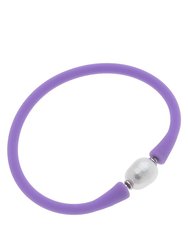 Bali Freshwater Pearl Silicone Children's Bracelet In Lavender - Lavender