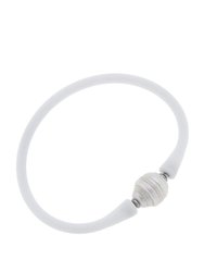 Bali Freshwater Pearl Silicone Children's Bracelet In White - White