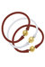 Bali Game Day 24K Gold Bracelet Set Of 3 - Burnt Orange & White - Burnt Orange/White