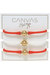 Bali Game Day 24K Gold Bracelet Set Of 3 In Orange And White