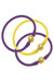 Bali Game Day 24K Gold Bracelet Set Of 3 In Purple And Yellow - Purple/Yellow