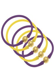 Bali Game Day 24K Gold Bracelet - Set Of 5  - Purple/Yellow
