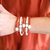 Bali Game Day Freshwater Pearl Bracelet Set Of 5 - Burnt Orange & White