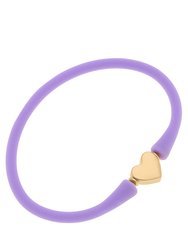 Bali Heart Bead Silicone Children's Bracelet In Lavender - Lavender