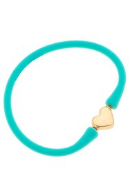 Bali Heart Bead Silicone Children's Bracelet In Mint - Mint