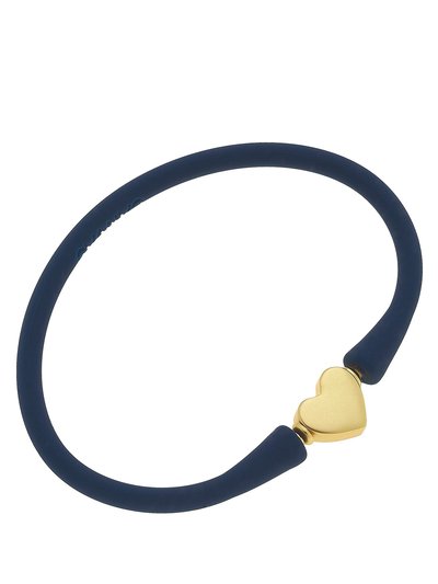 Canvas Style Bali Heart Bead Silicone Children's Bracelet In Navy product