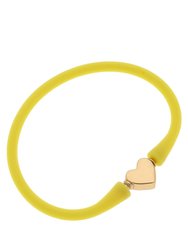 Bali Heart Bead Silicone Children's Bracelet In Yellow - Yellow