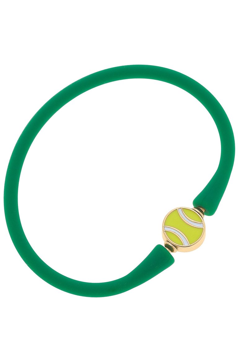 Bali Tennis Ball Bead Silicone Bracelet In Green - Green