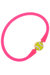 Bali Tennis Ball Bead Silicone Bracelet In Neon Pink - Neon Pink