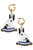 Baron Enamel Staffordshire Dog Earrings - Black & White