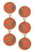 Basketball Triple Drop Enamel Earrings - Orange