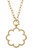 Belle Studded Flower T-Bar Necklace - Worn Gold