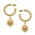 Beth Drop Hoop Earrings - Worn Gold