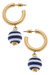 Beth Nautical Ceramic Drop Hoop Earrings - Navy/White